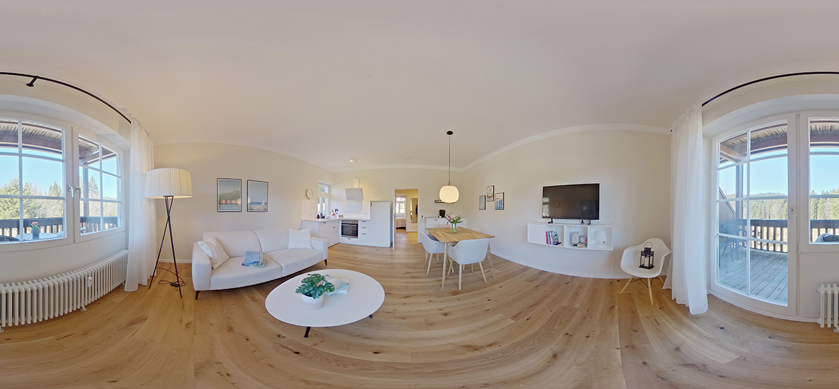 360 grad panorama interior ferienwohnung